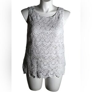 Lilly Pulitzer crochet white tank top Sz XL